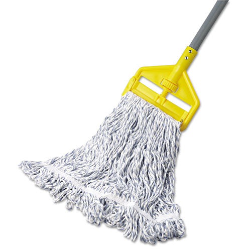 Web Foot Finish Mop, White, Med, Cotton-synthetic, 1". White Headband, 6-carton