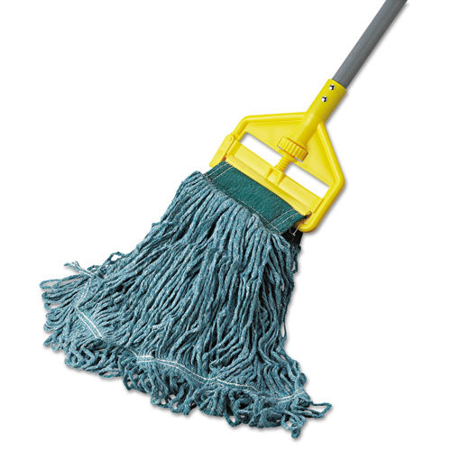 Super Stitch Blend Mop Head, Medium, Cotton-synthetic, Green, 6-carton