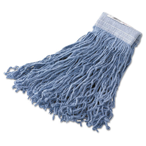 Synthetic Wet Mop Heads, Blue, 16 Oz, 5-in Blue Headband, 6-carton