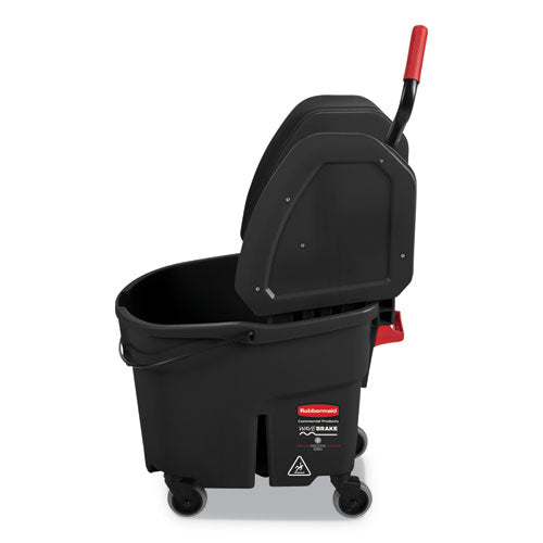 Wavebrake 2.0 Bucket-wringer Combos, Down-press, 35 Qt, Plastic, Black