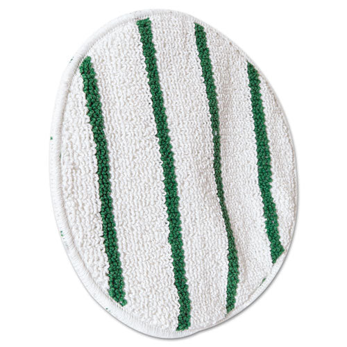 Low Profile Scrub-strip Carpet Bonnet, 17" Diameter, White-green