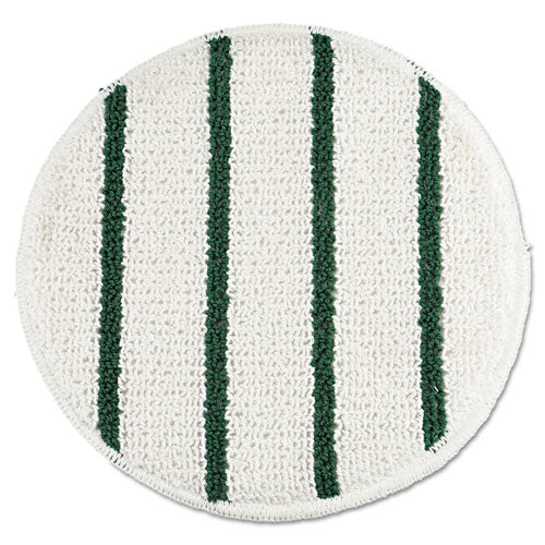 Low Profile Scrub-strip Carpet Bonnet, 19" Diameter, White-green