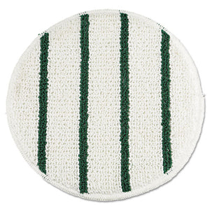 Low Profile Scrub-strip Carpet Bonnet, 19" Diameter, White-green