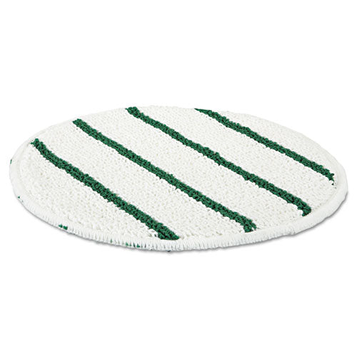 Low Profile Scrub-strip Carpet Bonnet, 21" Diameter, White-green