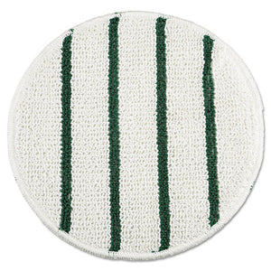 Low Profile Scrub-strip Carpet Bonnet, 21" Diameter, White-green