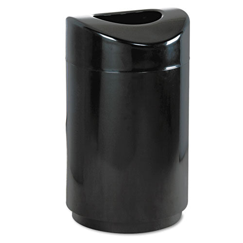 Eclipse Open Top Waste Receptacle, Round, Steel, 30 Gal, Black