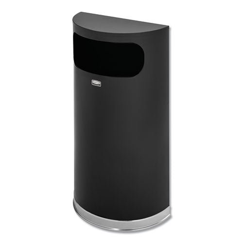 European And Metallic Series Receptacle, Half-round, 9 Gal, Black-chrome