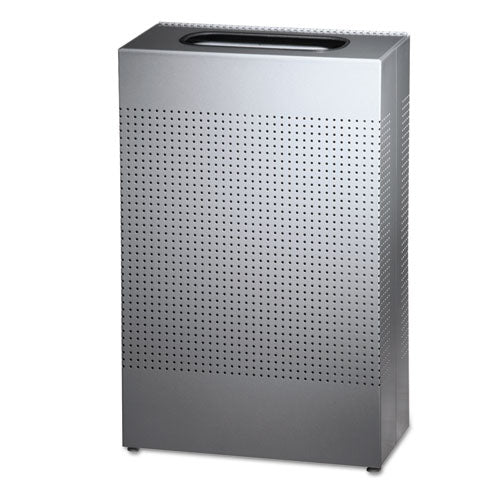Designer Line Silhouettes Waste Receptacle, Steel, 13 Gal Capacity, Silver Metallic