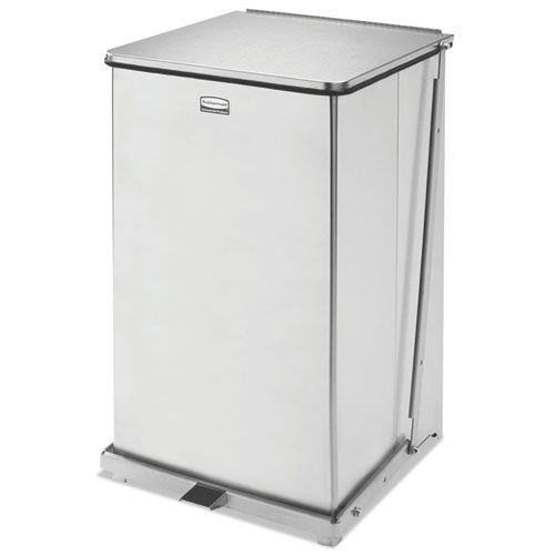 Defenders Biohazard Step Can, Square, Steel, 4 Gal, White
