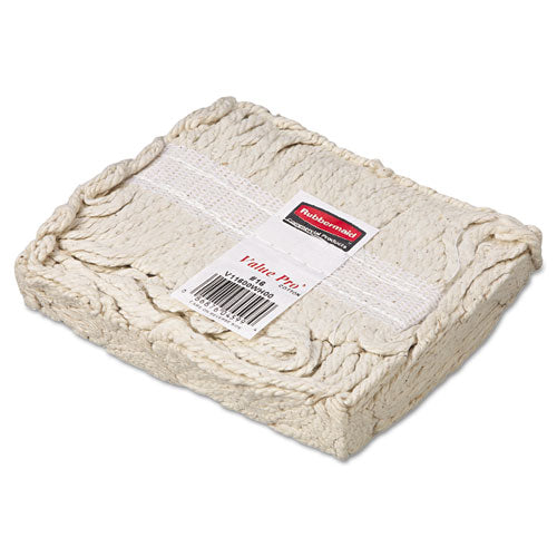 Economy Cut-end Cotton Wet Mop Head, 16oz, 1" Band, White, 12-carton