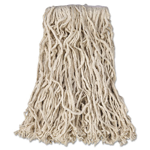 Economy Cut-end Cotton Wet Mop Head, 16oz, 1" Band, White, 12-carton