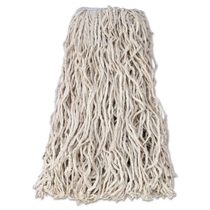 Economy Cut-end Cotton Wet Mop Head, 24oz, 1" Band, White, 12-carton