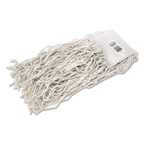 Economy Cotton Mop Heads, Cut-end, White, 24 Oz, 5-in White Headband, 12-carton