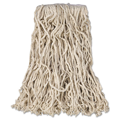 Economy Cotton Mop Heads, Cut-end, White, 24 Oz, 5-in White Headband, 12-carton