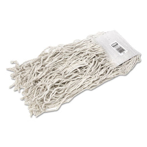 Economy Cotton Mop Heads, Cut-end, White, 24 Oz, 5-in White Headband, 12-carton