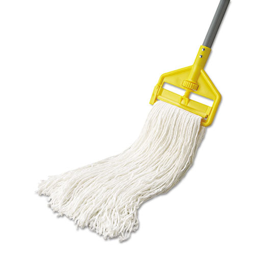 Economy Cut-end Rayon Mop Head, 24oz, 1" Band, White, 12-carton