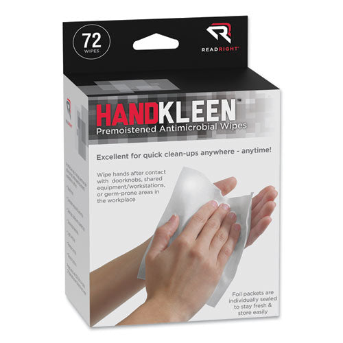 Handkleen Premoistened Antibacterial Wipes, Cloth, 5.5 X 6.5, 70-tub