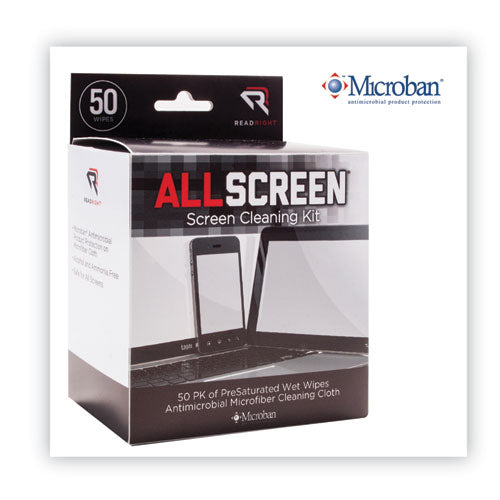 Allscreen Screen Cleaning Kit, 50 Wipes, 1 Microfiber Cloth