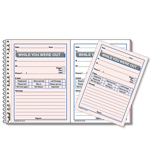 Desk Saver Line Wirebound Message Book, 6 1-4 X 4 1-4, Two-part, 50 Forms