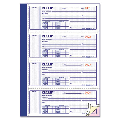 Money Receipt Book, 7 X 2 3-4, Carbonless Duplicate, 200 Sets-book