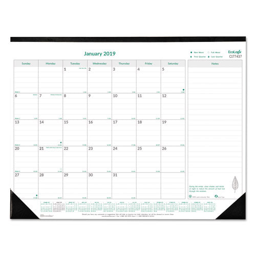 Ecologix Monthly Desk Pad Calendar, 22 X 17, 2021