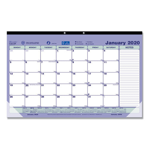 Monthly Desk Pad Calendar, 11 X 8.5, 2021