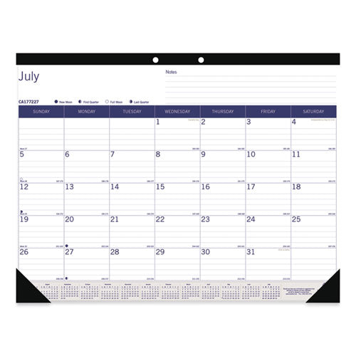Academic Desk Pad Calendar, 22 X 17, White-blue-gray, 2020-2021