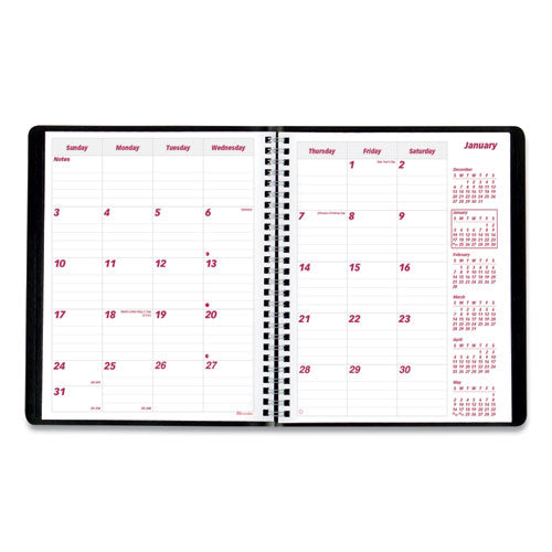 Essential Collection 14-month Ruled Planner, 8.88 X 7.13, Black, 2021