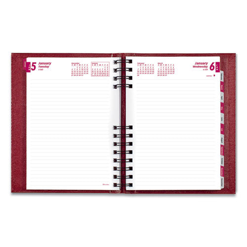 Coilpro Daily Planner, Ruled 1 Day-page, 8.25 X 5.75, Red, 2021