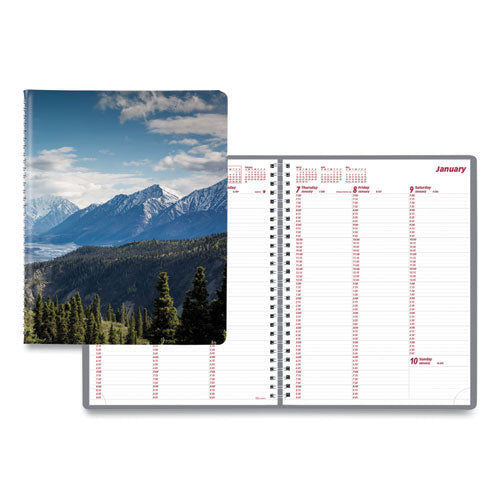 Mountains Weekly Appointment Book, 11 X 8.5, Blue-green-black, 2021