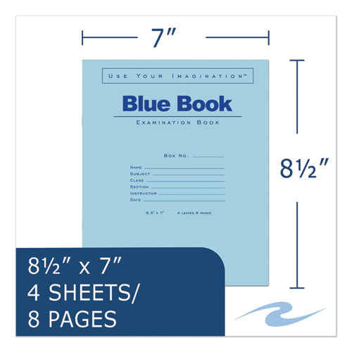 Examination Blue Book, Wide-legal Rule, 8.5 X 7, White, 4 Sheets