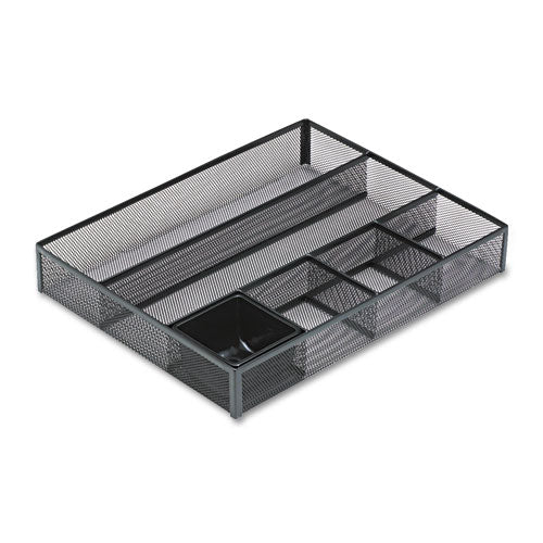 Deep Desk Drawer Organizer, Metal Mesh, Black
