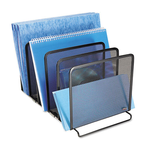 Mesh Stacking Sorter, 5 Sections, Letter To Legal Size Files, 8.25" X 14.38" X 7.88", Black