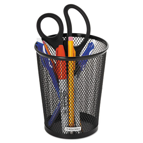 Nestable Jumbo Wire Mesh Pencil Cup, 4 3-8 Dia. X 5 2-5, Black