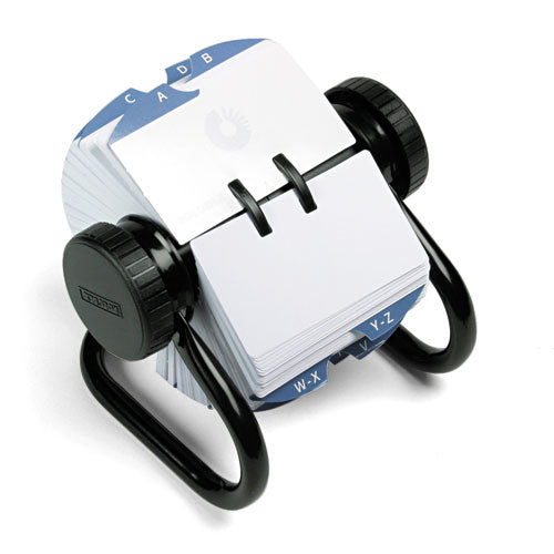 Open Rotary Card File Holds 500 2-1-4 X 4 Cards, Black