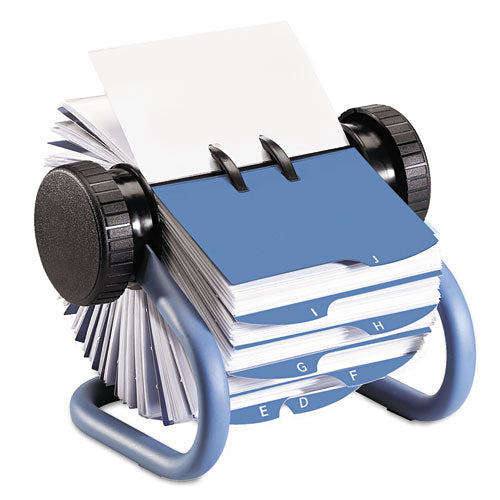 Open Rotary Business Card File W-24 Guides, Black
