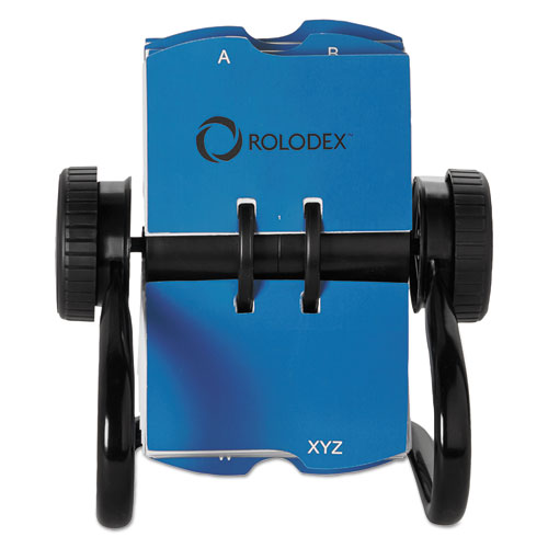 Open Rotary Business Card File W-24 Guides, Black