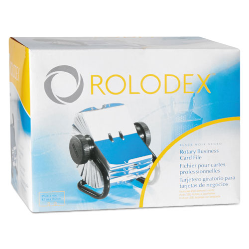 Open Rotary Business Card File W-24 Guides, Black