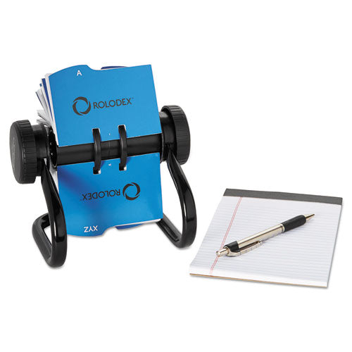 Open Rotary Business Card File W-24 Guides, Black