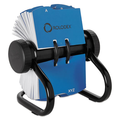 Open Rotary Business Card File W-24 Guides, Black