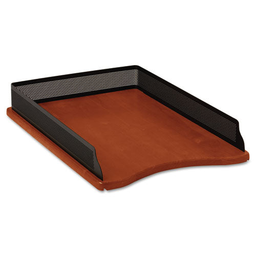 Distinctions Desk Tray, 1 Section, Legal Size Files, 8.5" X 14", Black-silver