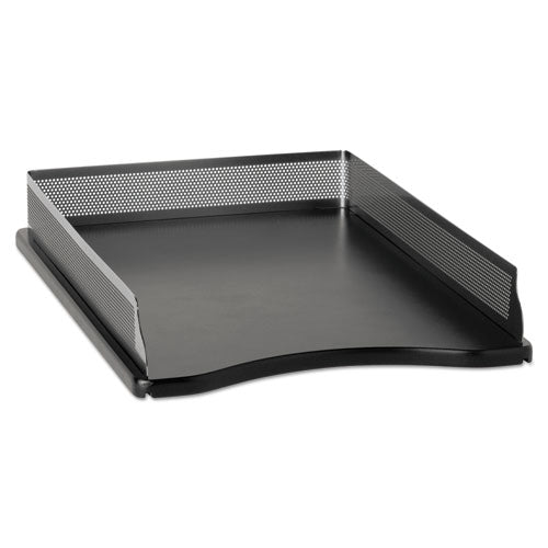 Distinctions Desk Tray, 1 Section, Legal Size Files, 8.5" X 14", Black-silver