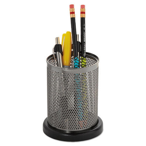 Distinctions Pencil Cup, 3 1-2 Dia. X 4 1-2, Metal-black