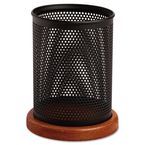 Distinctions Pencil Cup, 3 1-2 Dia. X 4 1-2, Metal-black