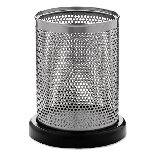 Distinctions Pencil Cup, 3 1-2 Dia. X 4 1-2, Metal-black