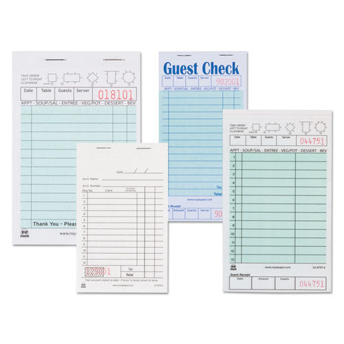 Guest Check Book, Two-part Carbonless, 4 1-5" X 7 3-4", 1-pages, 2000 Forms