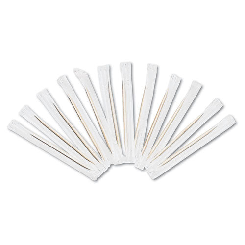 Mint Cello-wrapped Wood Toothpicks, 2 1-2", Natural, 1000-box, 15 Boxes-carton