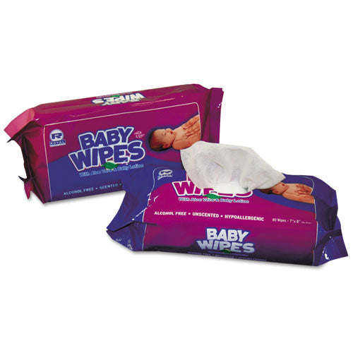 Baby Wipes Tub, Scented, White, 80-tub, 12 Tubs-carton