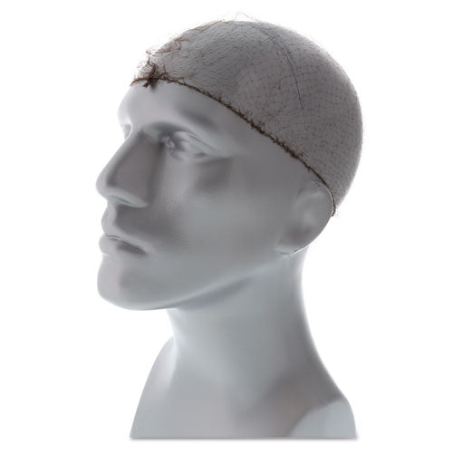 Lightweight Latex-free Hairnets, Dark Brown, 24 In., Nylon, 144-box