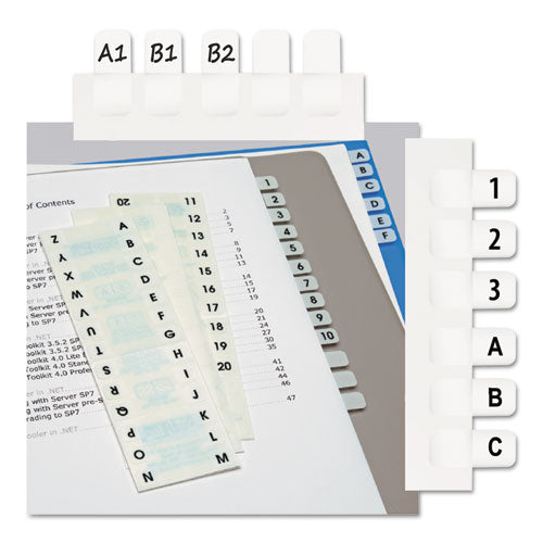 Legal Index Tabs, 1-12-cut Tabs, A-z, White, 0.44" Wide, 104-pack
